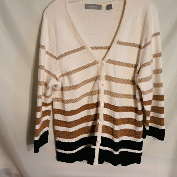 Liz Claiborne Striped Cardigan EUC - Picture 1 of 7